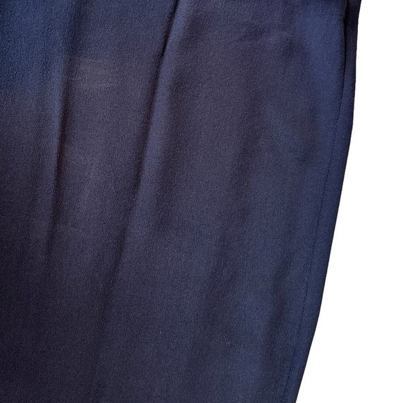 Stella McCartney Silk Crepe De Chine High Neck Split Sleeve Dress Navy 38 US 8 - Picture 15 of 16